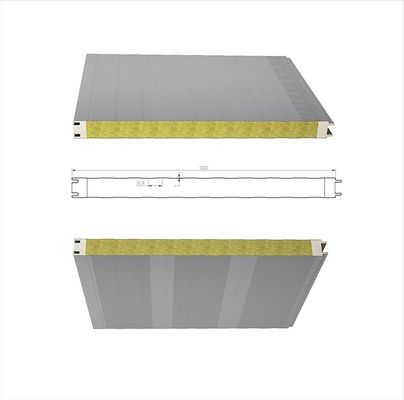 Waterproof Rockwool Insulated Sandwich Panel Composite 0.4mm 0.8mm