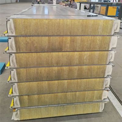 Fireproof Customized Rockwool Sandwich Panel Steel Thickness 0.4mm-0.8mm