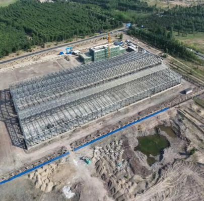 Prefabricated bolt‑assembled steel‑frame building industrial workshop logistics warehouse plant with crane beam mezzanine floor skylight and drainage system for industrial construction