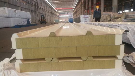 Warehouse Fabhouse Rockwool Sandwich Panel 50mm Cold Room Panel With Polyurethane