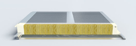 Waterproof Fireproof Insulation Sandwich Panel Rockwool 75mm Thickness